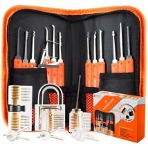 Happy Goods Lockpick Set - Lockpicking Set - 32-piece - Survival Kit - Beginners & Professional - 3x Practice Lock - Lock Pick - Survival Kits