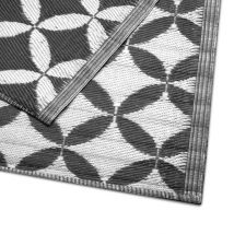 Niceey Tapis d'extérieur - Tapis de jardin - Tapis - Réversible - 120x180cm - Noir/Blanc