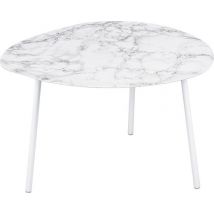 Table d'appoint Ovoïde - Blanc - 58,5x51x38 cm