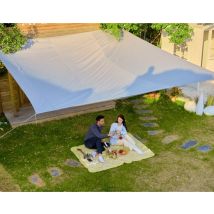 O'DADDY® Toile d'ombrage 4x3m Rectangle - Voile solaire - Filet d'ombrage - Store avec matériel de fixation - Imperméable - Protection solaire UV30 - Gris foncé