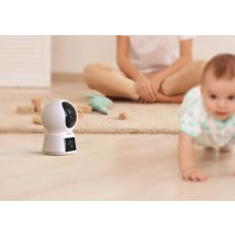 Arenti P3TT Caméra de sécurité Wifi pour intérieur Double objectif - Caméra pour animaux de compagnie - Baby Monitor - 3MP - Déplaçable - Wifi bi-bande - Sans fil - Surveillance Full360°.
