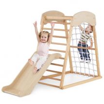 Coast 4-in-1 Jungle Gym - Terrain de jeu d'intérieur en bois pour les tout-petits avec toboggan