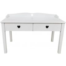 Bureau enfants - VDD - 2 tiroirs - Bureau de travail - 55 x 110 x 61 cm - Blanc