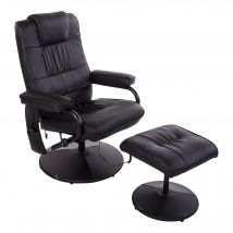 HOMdotCOM Fauteuil de massage avec tabouret Fauteuil TV Fauteuil de relaxation en cuir artificiel