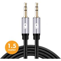Drivv. AUX Cable 3.5 mm - Câble audio - plaqué or - mâle vers mâle - argent - 1.5 mètres