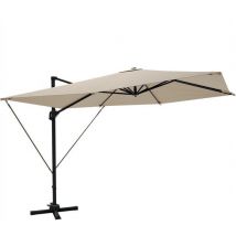 LifeGoods Parasol - 300x300 cm - inclinable - 7 supports - imperméable - avec housse - Taupe