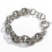 Laura Ferini Ladies Bracelet Donna Forte Silver - Bracelet à maillons en argent - plaqué or blanc 18K - Bijoux - Accessoires - Bijoux - Bracelet Femme