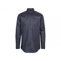 Seidensticker Business Shirt Navy Blue - Taille 43 - Coupe régulière avec col Kent - 100% coton - Manches extra longues