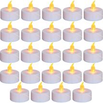 Aurae Led Tea Lights - 24x White - 3.7x3.8 cm - Lumières de thé alimentées par piles avec 60+ heures de combustion
