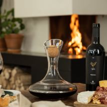 Luxwine Decanter - Carafe à vin - 1,45L - 1000 perles de nettoyage incluses - Bouchon en liège inclus - Verre en cristal - Design élégant