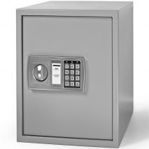Monzana Coffre-fort électronique avec serrure à chiffres - 350x400x400mm - acier - 2 clés de secours - gris