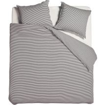 vtwonen Comfy Stripe housse de couette - Double - 200x200/220 - Grey