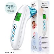 Bintoi® X100 - Thermomètre auriculaire digital - Thermomètre frontal infrarouge - Indicateur de température - thermomètre médical pour adultes et bébés - Corps du thermomètre digital - Mesure instantanée en 1 seconde - Piles incluses