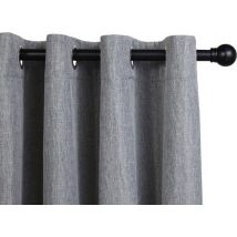 Lifa Living - Rideaux de luxe gris argenté - occultant - polyester - avec 8 anneaux de suspension - 150 x 260 cm