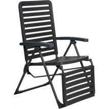 Lifetime Garden Chaise de jardin réglable - Chaise assise et longue de jardin - Chaise de camping pliable - 104 x 62 x 151cm - Noir