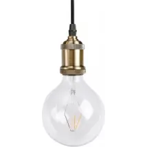 Vellight, Lampe suspendue rétro avec câble textile, 104 cm, réglable, douille E27, couleur bronze, incl. couvercle assorti
