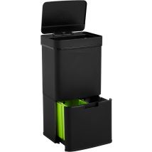 Homra NEXO Waste Separation Sensor Bin Black 72 litres - 3 compartiments - 2x12L + 48L - Capteur infrarouge