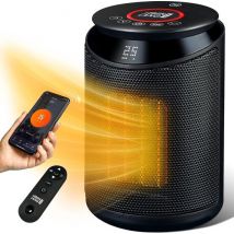 LEBENLANG Fan heater - Radiateur compact et économe en énergie avec télécommande - Température réglable et fonction minuterie - 2000W