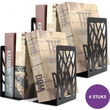 Achaté Serre-livres en métal Lot de 4 - Antidérapant - Porte-livres - Porte-livres - Porte-livres