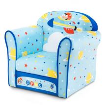 Fauteuil d'enfant en velours confortable et sûr avec cadre en bois - Convient aux enfants de 0 à 5 ans