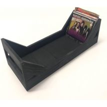 Casier de rangement en bois pour disques vinyles 7 pouces - 75 à 100 pièces - noir