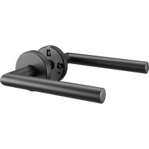 Poignée de porte - Ensemble complet - Quincaillerie de porte - Poignée de porte - Pour l'intérieur et l'extérieur - Noir - acier inoxydable