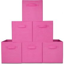 LifeGoods Organiseurs de placards - 6 pièces - 20L - Textile - Rose