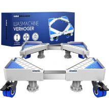 Socle pour machine à laver MM Brands - Support pour lave-linge - Déplaceur de meubles - Avec 4 roues