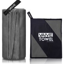 VAIVE Serviette microfibre - Serviette de plage 100x200 - Serviette de bain - Serviette de voyage Séchage rapide - Gris