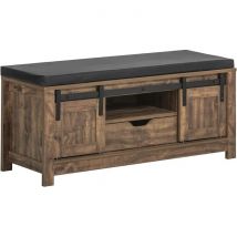 Banc à chaussures SoBuy, Meuble à tiroirs avec rangement pour chaussures, 115x44x22cm, marron
