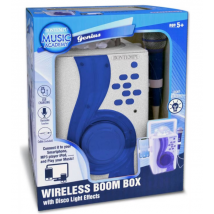 Bontempi Boom Box Karaoké sans fil avec lumière disco - 23 x 10 x 28 cm - Blanc avec bleu
