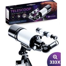 EarthVision Téléscope Classico - Télescope pour adultes et enfants - 333x Grossissement - Astronomie - Vision nocturne - Astronomie - Étanche - Blanc