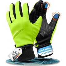 MIVELO Gants de cyclisme VELORIDER - Coupe-vent et imperméable - Grip ferme - Jaune - Taille S