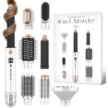 Brosse coiffante 8 en 1 - Sansbeauté® - Diffuseur inclus - Brosse sèche-cheveux – Fer à boucler – Brosse chauffante – Fonction air froid