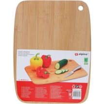 alpina Planche à découper en bois - 38x28x0.8cm - Planche à pain - Bambou