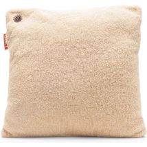 Coussin chauffant douillet - Durable et sans fil - Infrarouge - 45x45 cm - Beige - Laineux - batterie standard incluse