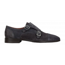 Rehab Phill Sue Dark Blue - Chaussures à boucles en daim rembourrées pour hommes - Taille 42