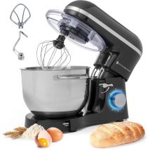 Robot de cuisine - KitchenBrothers - Avec bol de 6L en acier inoxydable - 1400W - Noir