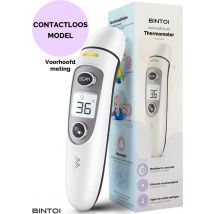 Bintoi® Thermomètre frontal - Indicateur de température - Thermomètre de fièvre pour adultes et bébés - Thermomètre infrarouge - Thermomètre frontal numérique