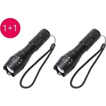 Lampe de poche militaire Duopack - lampe de poche LED - étanche - 5 fonctions lumineuses différentes