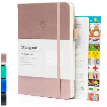 Ottergami Set de 2 Bullet Journal avec points, carnet A5 + autocollant de scrapbooking