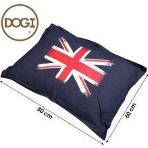 Dogi - Coussin pour chien Union Jack - drapeau anglais - 80x60cm - Panier pour chien Bleu foncé
