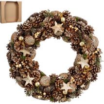 Maison des Saisons Couronne de Noël - Ø50 cm - Marron
