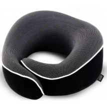 MiRi Neck Pillow -【Luxe】Travel Pillow - Soutien de la nuque - Mousse à mémoire de forme - Noir - Ergonomique - Avion/Voiture/Bureau à domicile