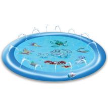 Tapis d'eau Creative Kids 170CM - Tapis d'eau avec système de pulvérisation - Impression sous-marine - Dès 3 ans - Plastique - Bleu