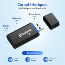 Récepteur Bluetooth - Garpex® - Adaptateur Bluetooth - Récepteur Bluetooth pour autoradio, ordinateur portable - Hifi