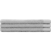 Cendrillon Week-end Serviette de toilette - Serviette de toilette - Lot de 3 - 34x50cm - Gris clair