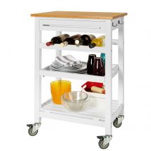 Chariot de cuisine à roulettes, SoBuy, FKW16-WN, Range-bouteilles, 58 x 90 x 40 cm, Blanc