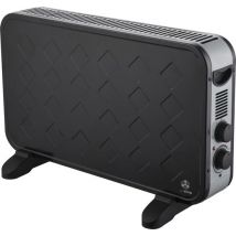 AirKing Radiateur convecteur électrique - 1250/2000 Watts - Radiateur convecteur électrique avec thermostat réglable - Radiateurs électriques - Noir