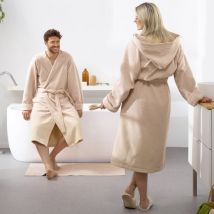 Moodit Peignoir Reese, Sand - XL - Unisex - Coton/Polyester
